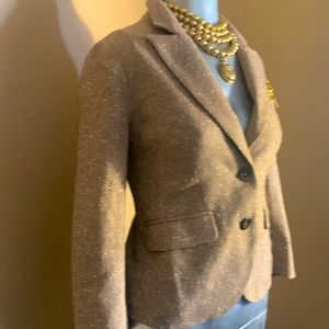 Anthropologie ETT TWA Tan Tweed Blazer.  SZ 2